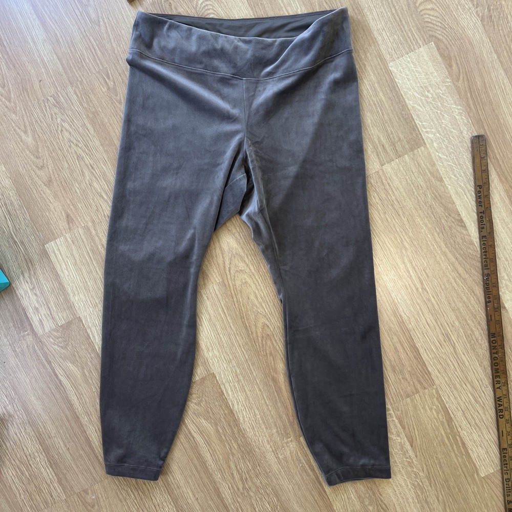 Pure Jill Lounge Pants Size 2X High Waisted Velour Brown Cozy Comfy Leggings - Picture 2 of 14